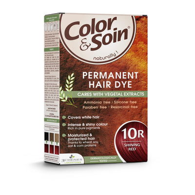 COLOR & SOIN plaukų dažai be amoniako 10R Shining Red 135 ml