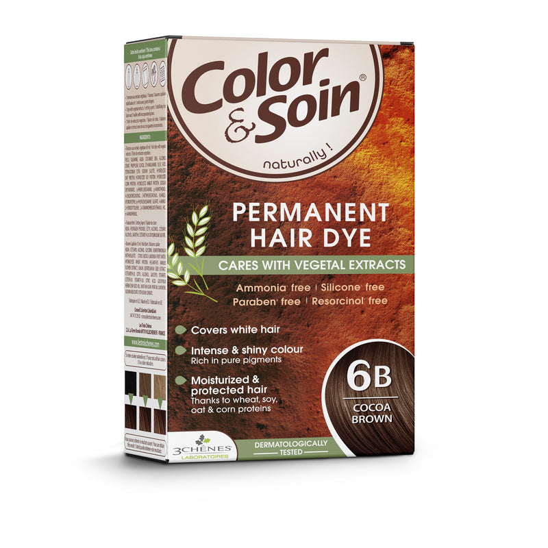 COLOR & SOIN plaukų dažai be amoniako 6B Cocoa Brown 135 ml, nuotrauka Nr. 3