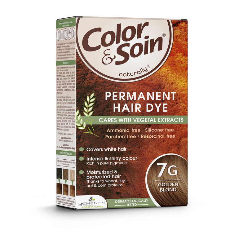 COLOR & SOIN plaukų dažai be amoniako 7G Golden Blond 135 ml, nuotrauka Nr. 3