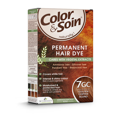 COLOR & SOIN plaukų dažai be amoniako 7GC Golden Copper Blond 135 ml