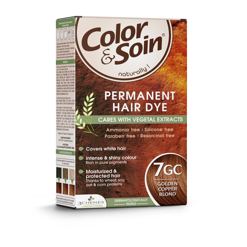 COLOR & SOIN plaukų dažai be amoniako 7GC Golden Copper Blond 135 ml, nuotrauka Nr. 3