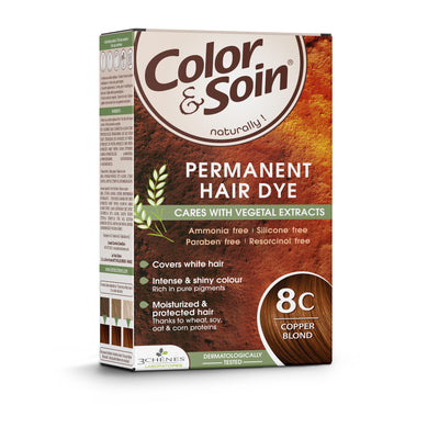 COLOR & SOIN plaukų dažai be amoniako 8C Copper Blond 135 ml