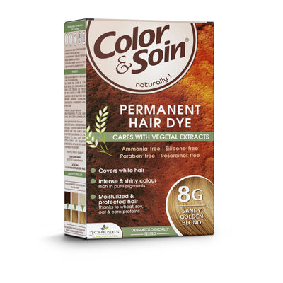 COLOR & SOIN plaukų dažai be amoniako 8G Sandy Golden Blond 135 ml