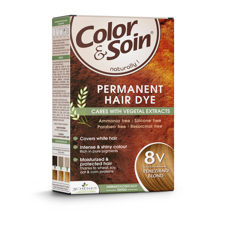 COLOR & SOIN plaukų dažai be amoniako 8V Veneziano Blond 135 ml, nuotrauka Nr. 3