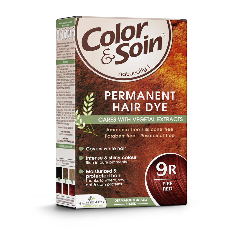 COLOR & SOIN plaukų dažai be amoniako 9R Fire Red 135 ml, nuotrauka Nr. 3