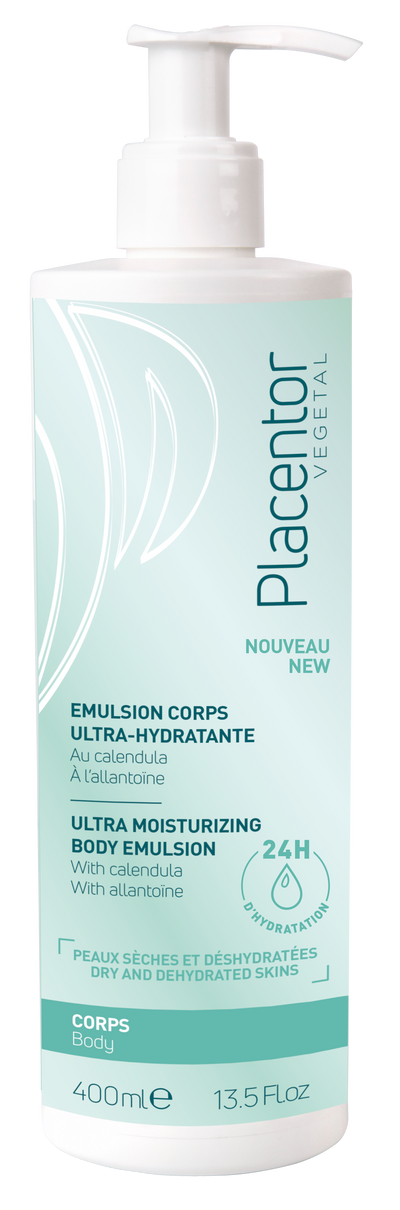 PLACENTOR intensyviai drėkinanti emulsija kūnui sausai, dehidratuotai odai, su pompa 400ml