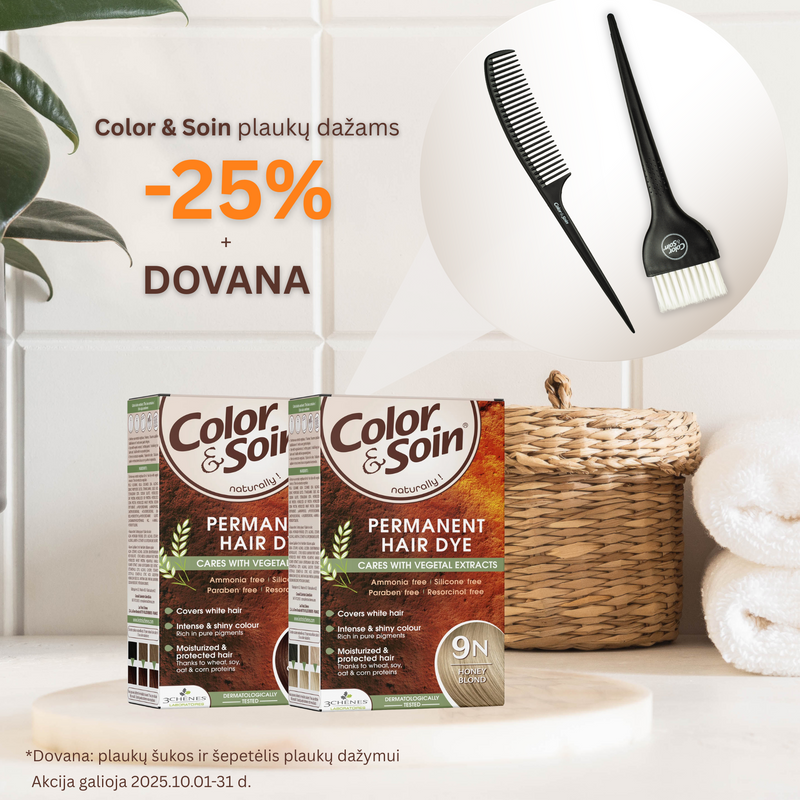 COLOR & SOIN plaukų dažai be amoniako 5W Golden Brown 135 ml, nuotrauka Nr. 2