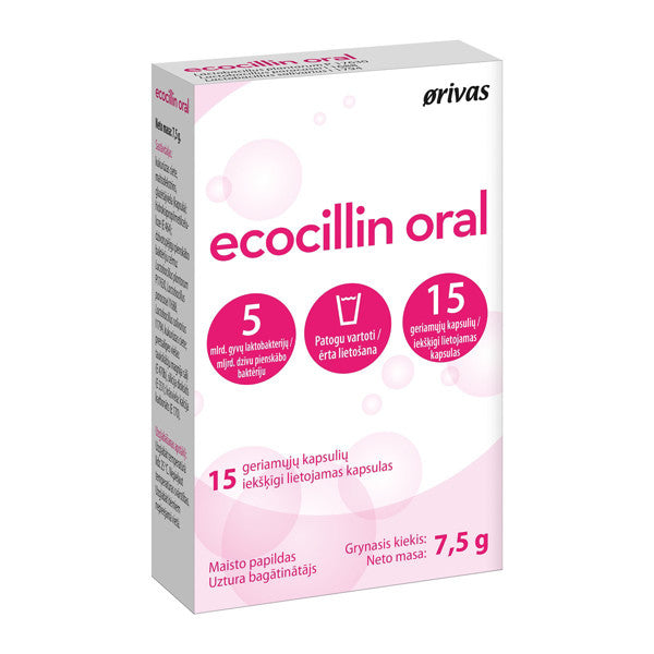 Ecocillin Oral kapsulės N15, nuotrauka Nr. 1