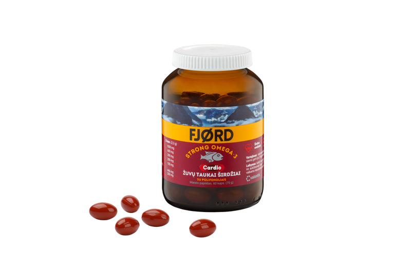 FJORD Strong Omega-3 Cardio žuvų taukai kapsulės N60, nuotrauka Nr. 2