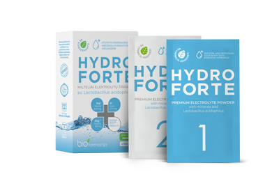 HYDRO forte elektrolitų tirpalas milteliai N6