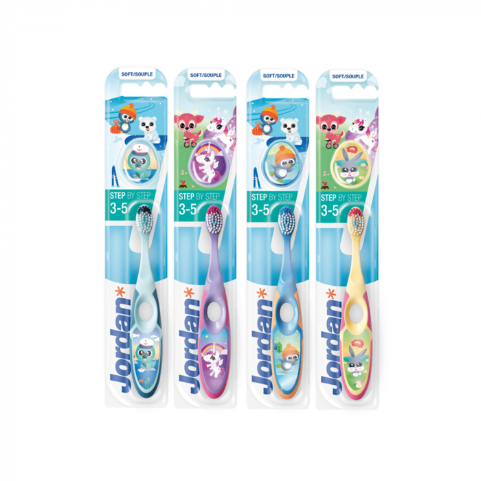 Jordan vaikiškas dantų šepetėlis Step 3-5 metai minkštas, nuotrauka Nr. 1