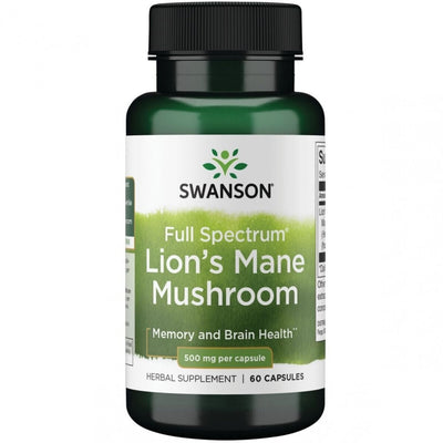 SWANSON Lions Mane (Liūto Karčiai) 500mg kapsulės N60