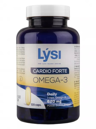 LYSI Omega-3 Cardio Forte žuvų taukai, kapsulės N120