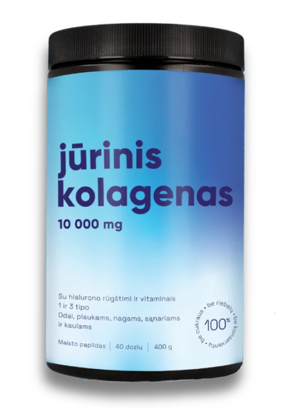 MELIOR 10000mg Jūrinis Kolagenas su Hialurono rūgštimi ir Vitaminais