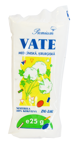 MEDITEKS ZIG-ZAG Premium medicininė chirurginė vata, 25g