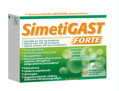 Simetigast Forte 240mg kapsulės N10 (Simethiconum)