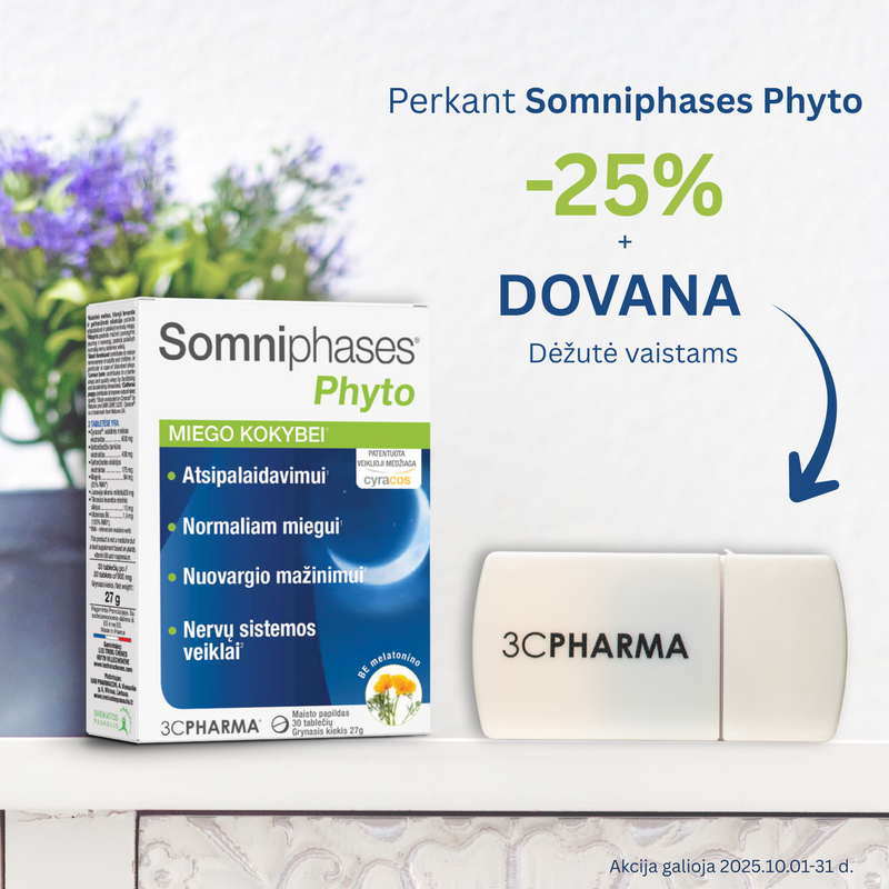 3C PHARMA Somniphases Phyto, tabletės N30, nuotrauka Nr. 2