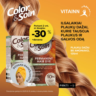 COLOR & SOIN plaukų dažai be amoniako 8N Wheat Germ Blond 135 ml