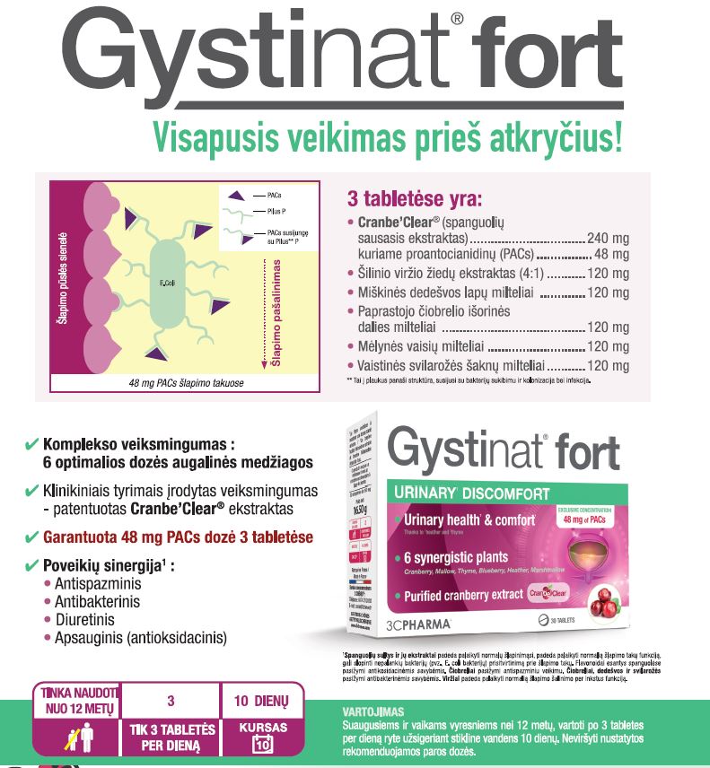 3C PHARMA Gystinat Fort, tabletės N30, nuotrauka Nr. 3