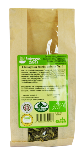 Ekologiška žolelių arbata Nr.1 "Virškinimui" 40g