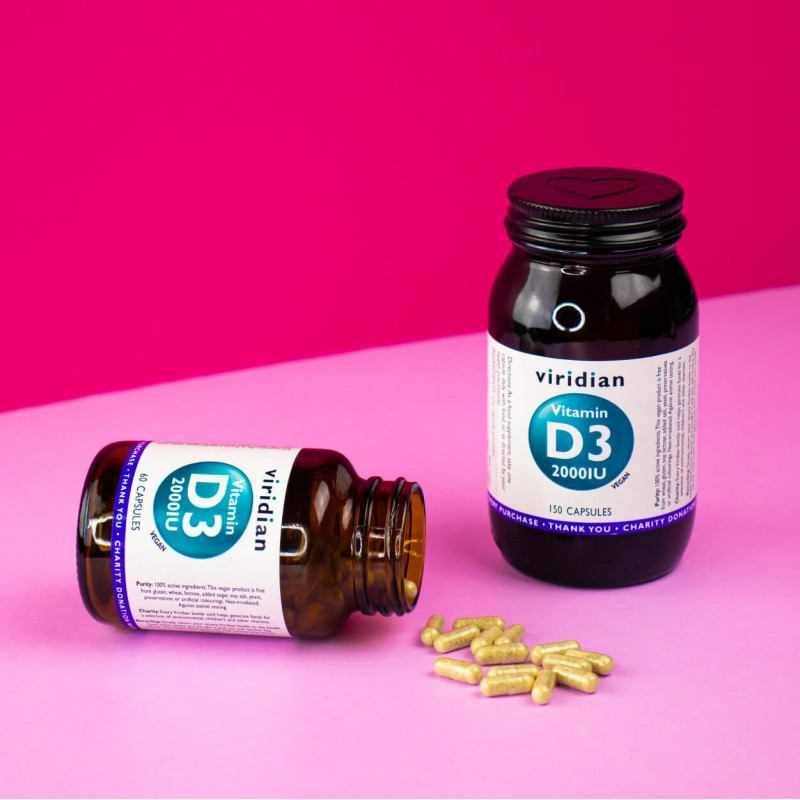 VIRIDIAN Vitaminas D3 2000 IU, kapsulės N60, nuotrauka Nr. 3