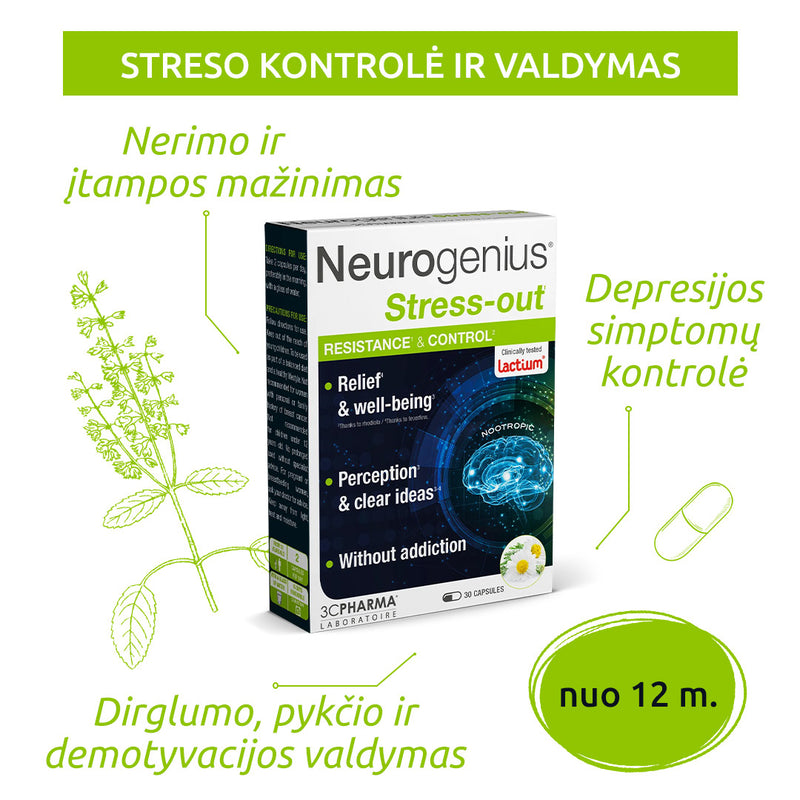 3C PHARMA Neurogenius Stress-Out, kapsulės N30, nuotrauka Nr. 3