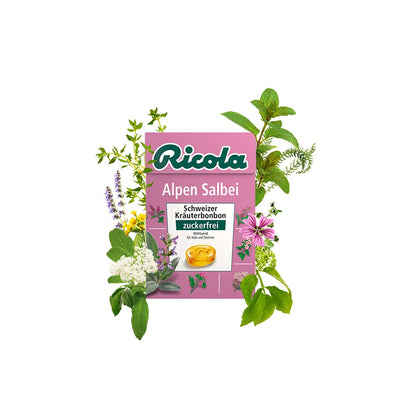 RICOLA ALPEN SALBEI šalavijų skonio pastilės su vit. C, 50g