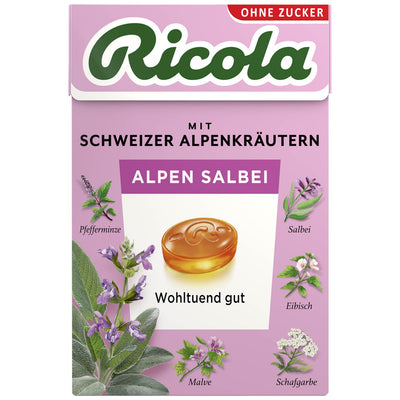 RICOLA ALPEN SALBEI šalavijų skonio pastilės su vit. C, 50g