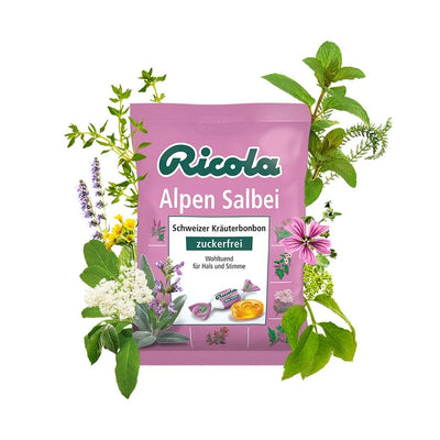 RICOLA ALPEN SALBEI šalavijų skonio pastilės su vit. C, 75g