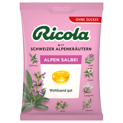RICOLA ALPEN SALBEI šalavijų skonio pastilės su vit. C, 75g