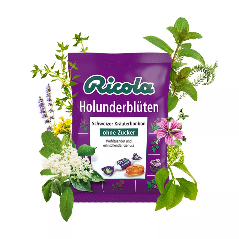 RICOLA HOLUNDERBLÜTEN šeivamedžio žiedų skonio pastilės, 75g, nuotrauka Nr. 2