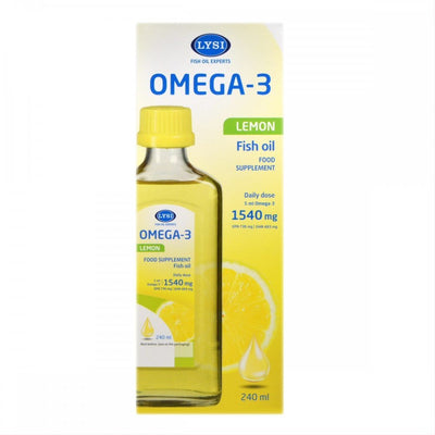 LYSI natūralūs žuvų taukai, citrinų skonio, 240 ml