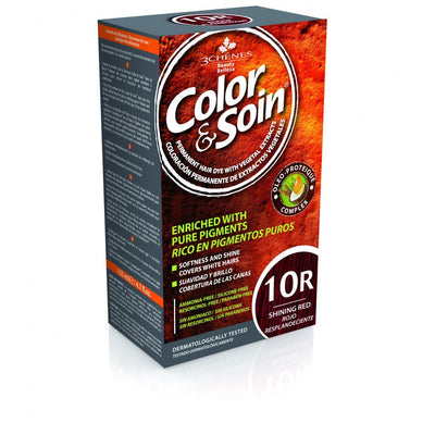 COLOR & SOIN plaukų dažai be amoniako 10R Shining Red 135 ml