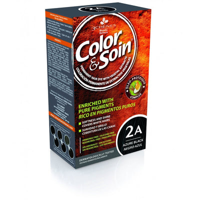 COLOR & SOIN plaukų dažai be amoniako 2A Azure Black 135 ml