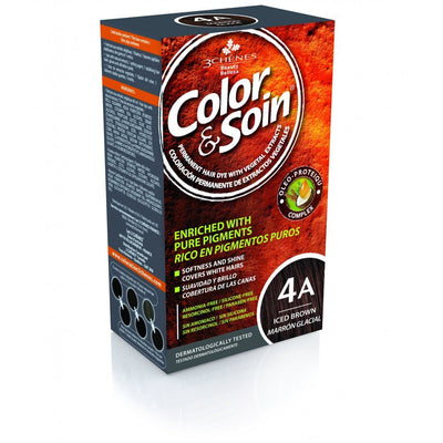 COLOR & SOIN plaukų dažai be amoniako 4A Iced Brown 135 ml