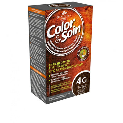 COLOR & SOIN plaukų dažai be amoniako 4G Golden Chestnut 135 ml