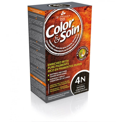 COLOR & SOIN plaukų dažai be amoniako 4N Natural Chestnut 135 ml