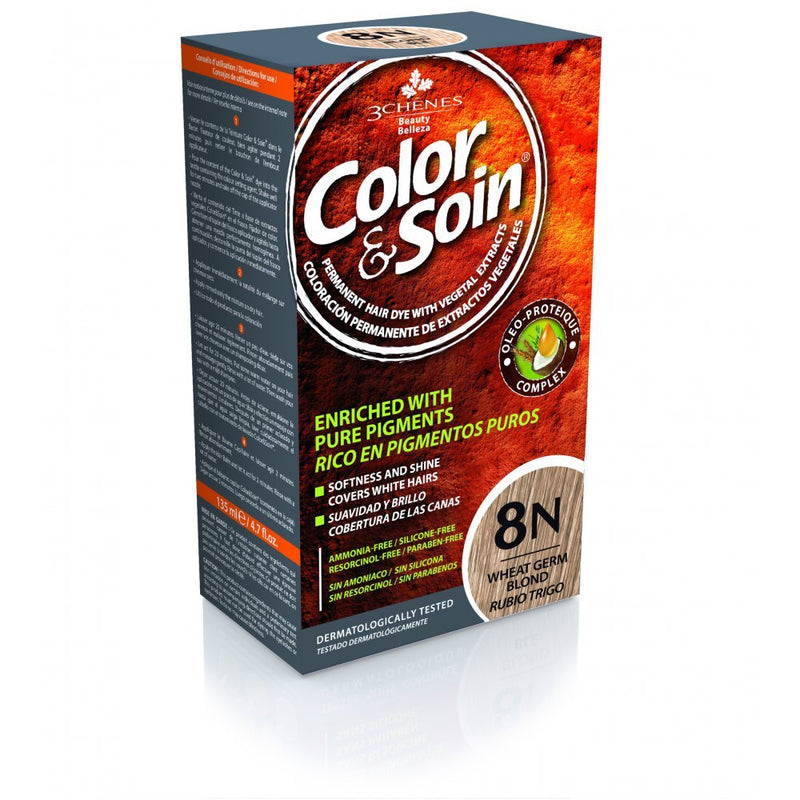 COLOR & SOIN plaukų dažai be amoniako 8N Wheat Germ Blond 135 ml, nuotrauka Nr. 1