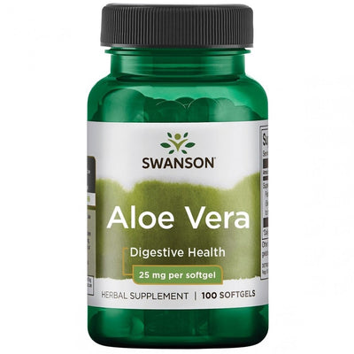 SWANSON Aloe Vera (Tikrasis alavijas) 25 mg, minkštosios kapsulės N100