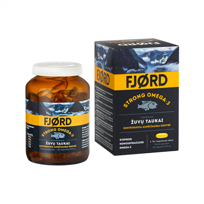 FJORD Strong Omega-3 žuvų taukai kapsulės N80, nuotrauka Nr. 1