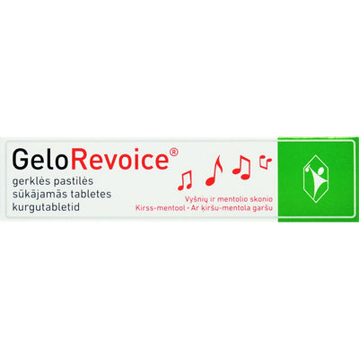 GELOREVOICE gerklės pastilės, vyšnių ir mentolio skonio, N20