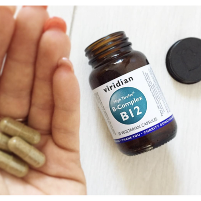 VIRIDIAN Vitaminas B12 „High Twelve B-Complex B12“, kapsulės N90