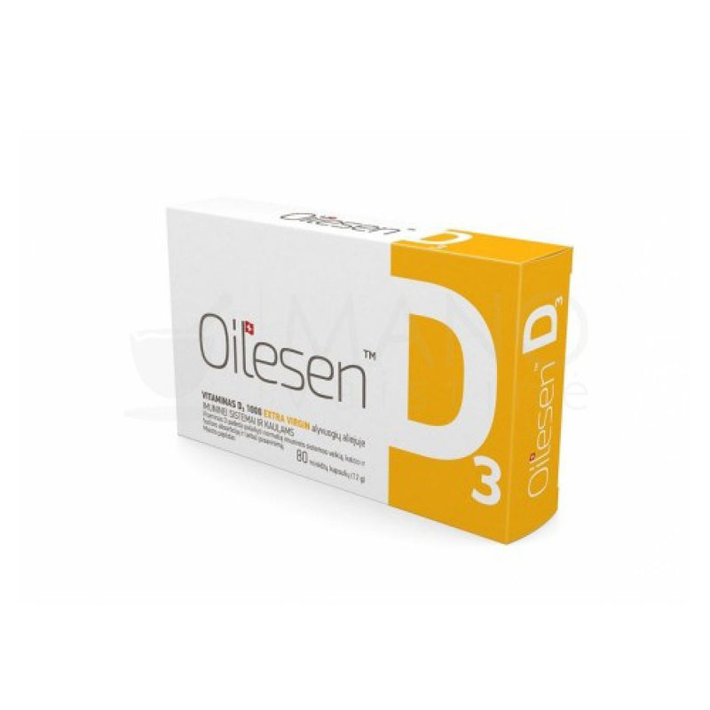 OILESEN Vitaminas D3 1000, kapsulės N80, nuotrauka Nr. 1