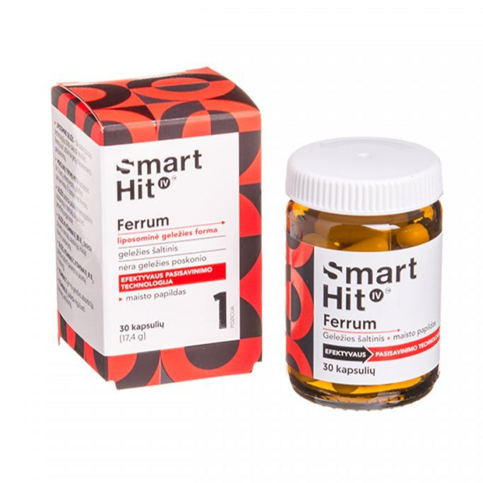 Smart Hit IV Ferrum kapsulės N30, nuotrauka Nr. 1