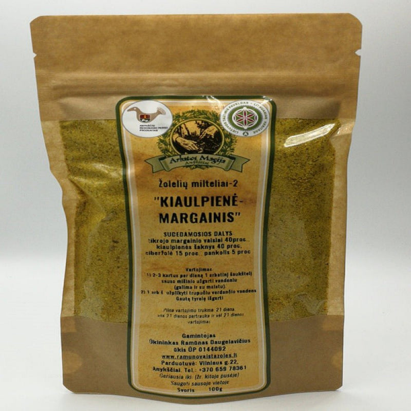 KIAULPIENĖ - MARGAINIS žolelių milteliai Nr.2 100g, nuotrauka Nr. 1